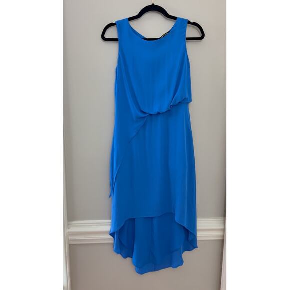 Kobi Halperin Elegant Classic Modern Silk Hailey Blue Waterfall‎ Dress S/M $398 - Picture 10 of 13